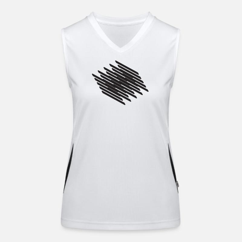 Diagonal Scribble Monochrome Pattern Women's Functional Contrast Tank Top