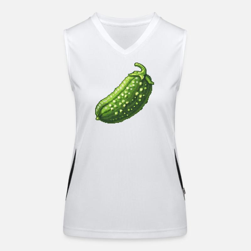 Pixel Concombre Vert Rétro Débardeur respirant contrasté Femme