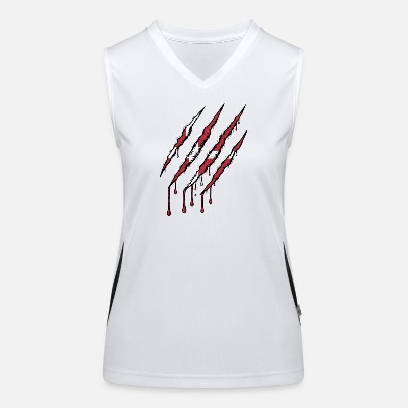 Danemark griffe grunge dannebrog drapeau scratch Débardeur respirant contrasté Femme