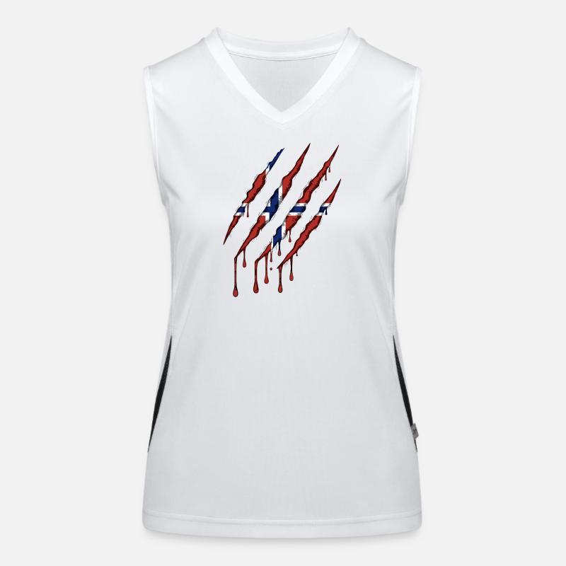 Norway Claw Norge Drapeau Scratch Mark Débardeur respirant contrasté Femme