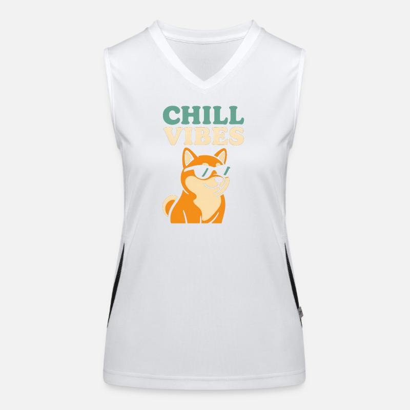 Chill Vibes Shiba Tee Funktionelles Kontrast-Tank Top für Frauen