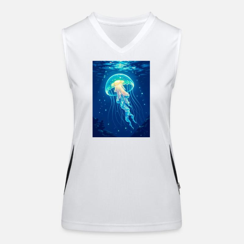 Bioluminescent Jellyfish  A floating light Funktionelles Kontrast-Tank Top für Frauen