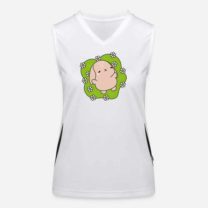 Kawaii Rabbit Under Daisies Women's Functional Contrast Tank Top