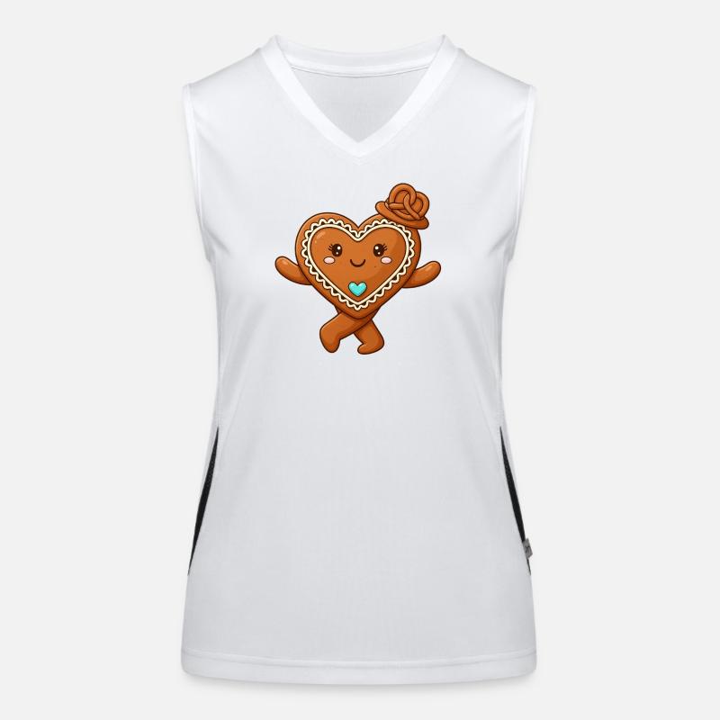 Gingerbread Hearts Women's Functional Contrast Tank Top