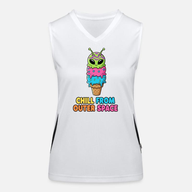 Außerirdischer Eiscreme-Kegel Funktionelles Kontrast-Tank Top für Frauen