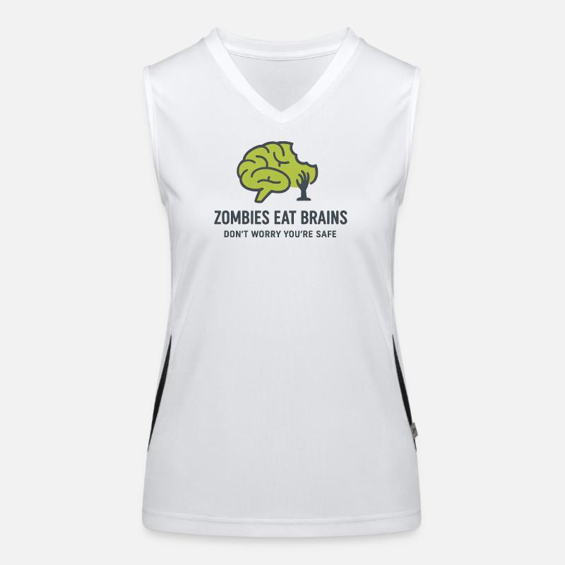 Zombies Eating Brains Night Humor Funktionelles Kontrast-Tank Top für Frauen
