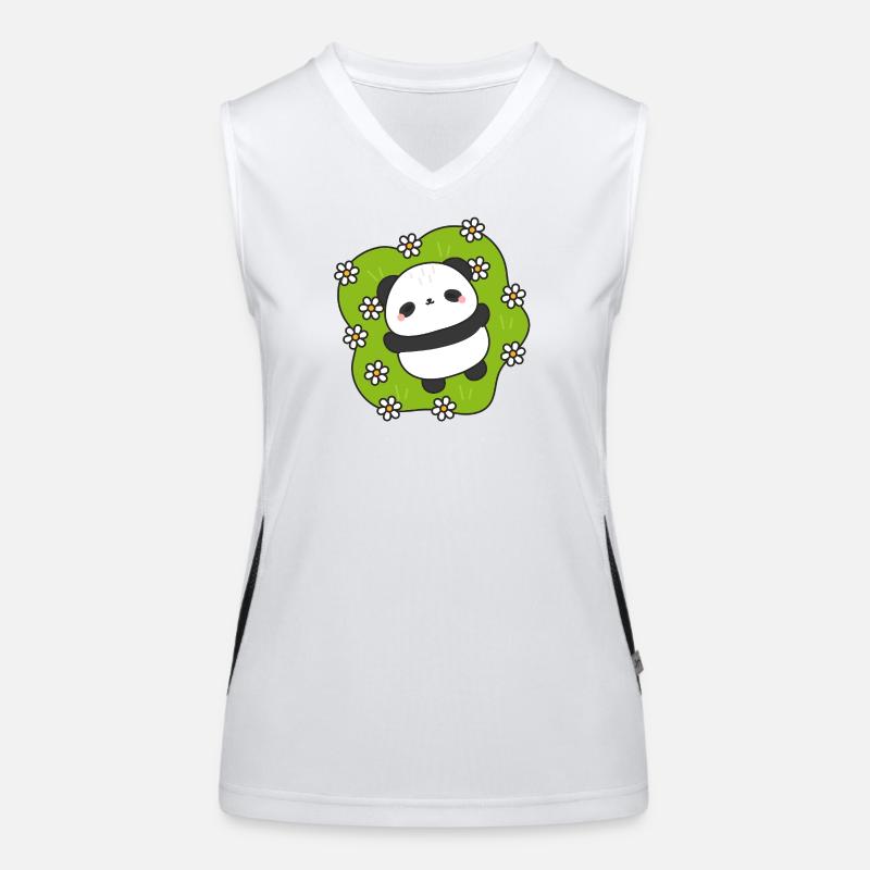 PandaCâlin Floral Vert Débardeur respirant contrasté Femme