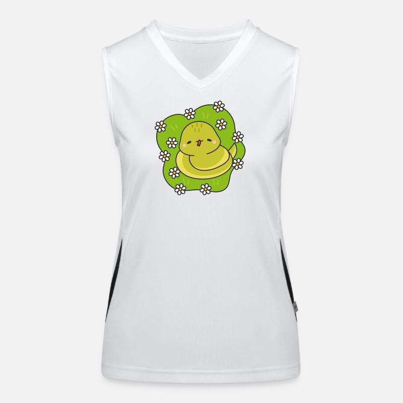 Gelbe Schlange und Gänseblümchen Funktionelles Kontrast-Tank Top für Frauen