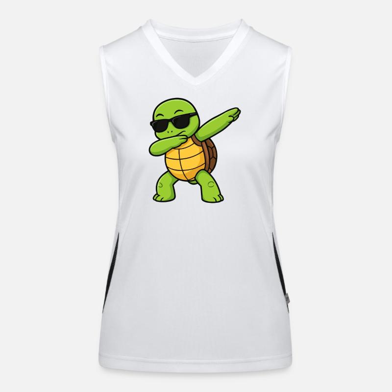 Dab Turtle mit Sonnenbrille Funktionelles Kontrast-Tank Top für Frauen