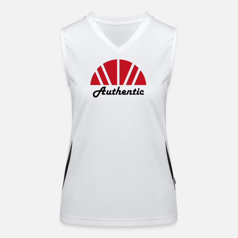 Authentic Abstract Red Ray Dawn - Women's Functional Contrast Tank Top - white/black