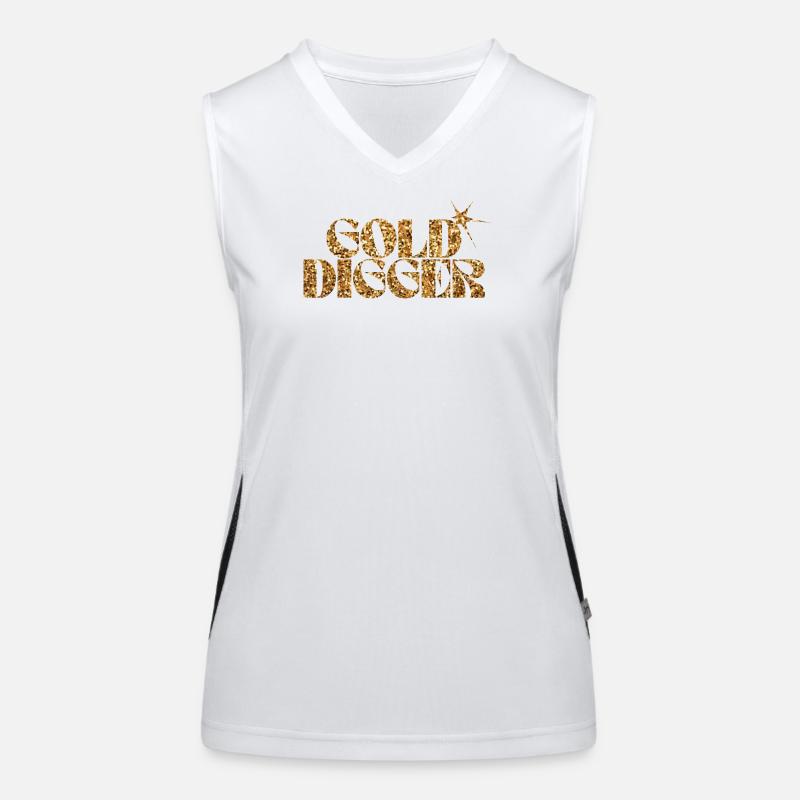 Gold Digger Glitter Text Women's Functional Contrast Tank Top