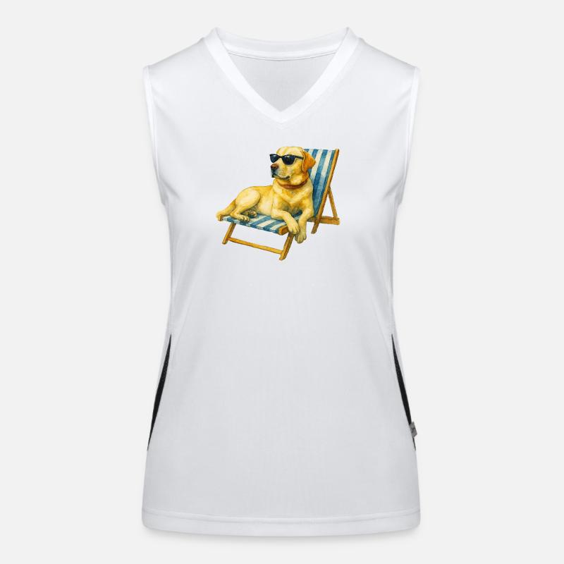Labrador Dog Summer Chill Gift Idea Women's Functional Contrast Tank Top