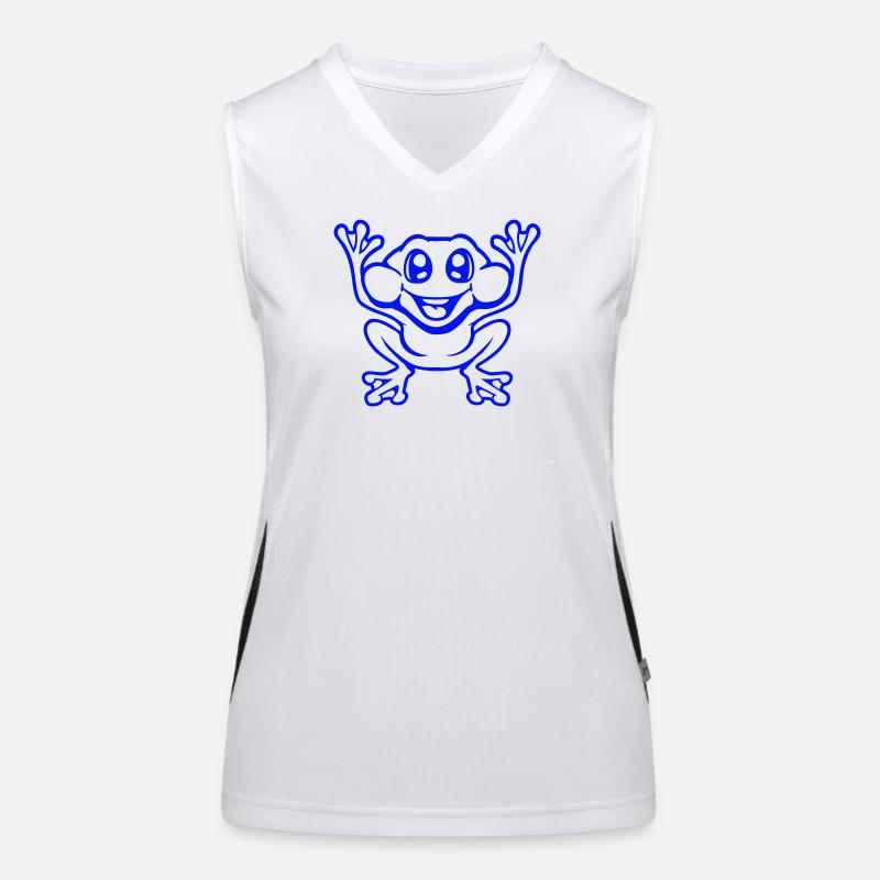 Frog Toad Laughs Funny Jumping Happy Comic Women's Functional Contrast Tank Top