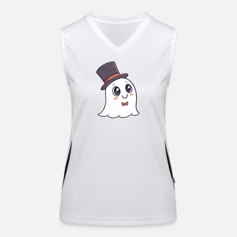 Chic Ghost Hat and Bow Women's Functional Contrast Tank Top