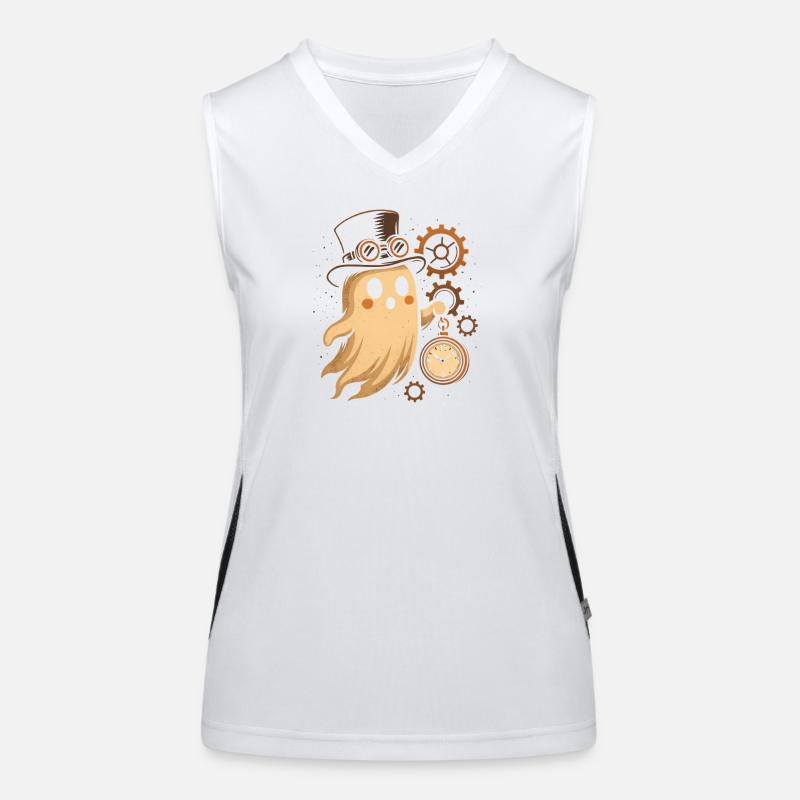 Steampunk Ghost Clockwork Women's Functional Contrast Tank Top