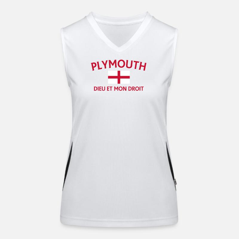 Devise du drapeau de Plymouth Débardeur respirant contrasté Femme