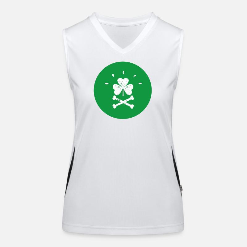 Joyeuse Roger Shamrock Saint-Patrick Débardeur respirant contrasté Femme