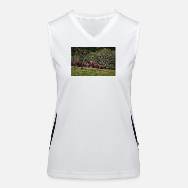Meadow Deer Herd 000_8271_Nik_DxO Women's Functional Contrast Tank Top