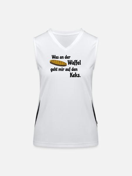 Waffel auf Keks - Funktionelles Kontrast-Tank Top für Frauen - Weiß/Schwarz - Vorne