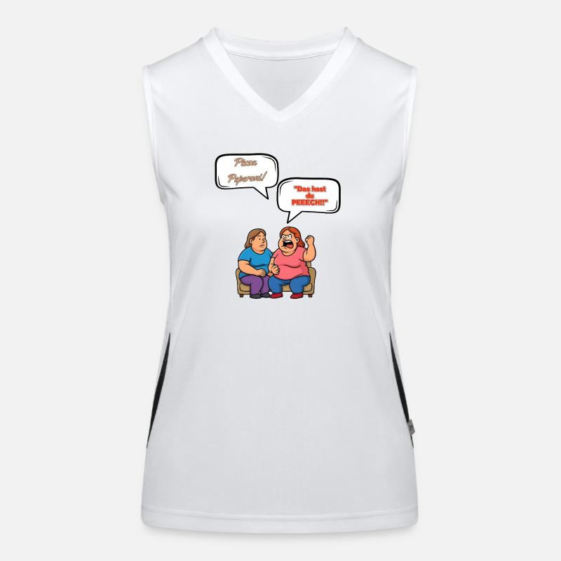 Pizza Peperoni Streit Funktionelles Kontrast-Tank Top für Frauen