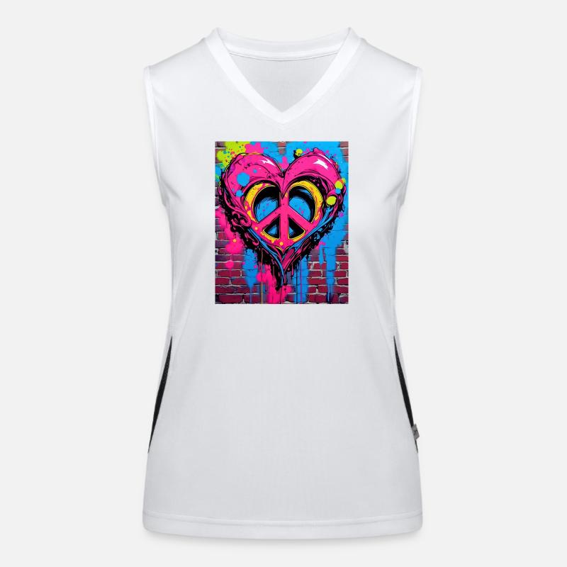 Liebe und Frieden Funktionelles Kontrast-Tank Top für Frauen