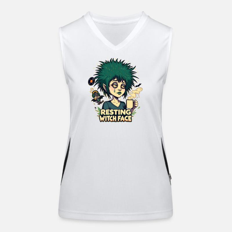 Ruhendes Hexengesicht Funktionelles Kontrast-Tank Top für Frauen