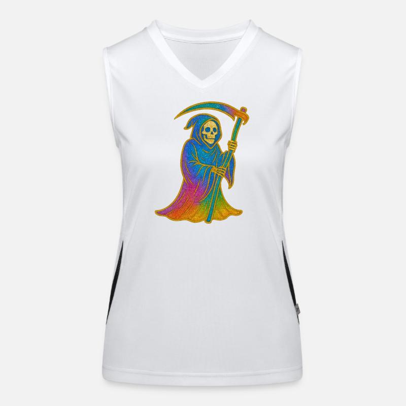 Der Tod | Regenbogen Sensenmann Funktionelles Kontrast-Tank Top für Frauen