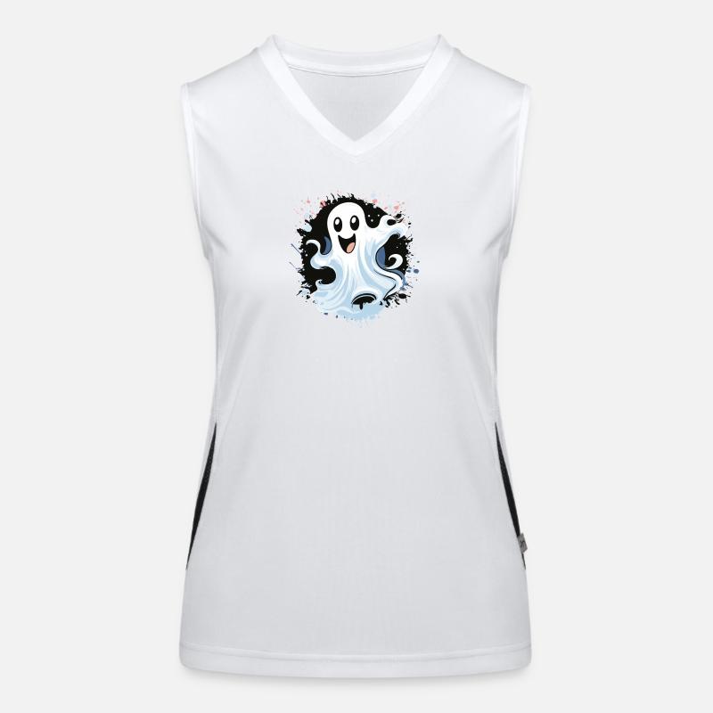 Fröhlicher Geister Spritzer Funktionelles Kontrast-Tank Top für Frauen