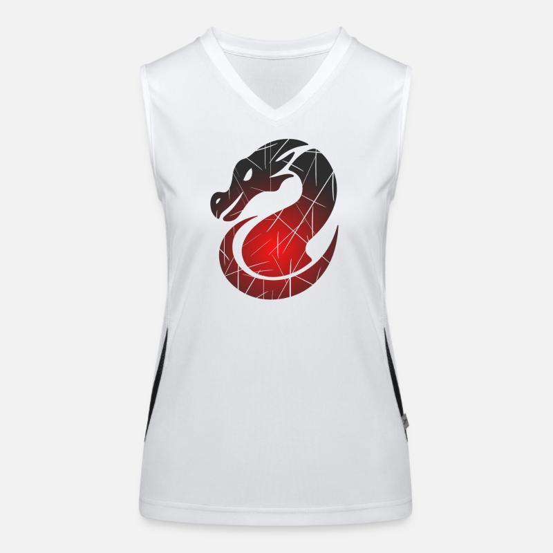 Roter Drachen mit Split-Textur Funktionelles Kontrast-Tank Top für Frauen