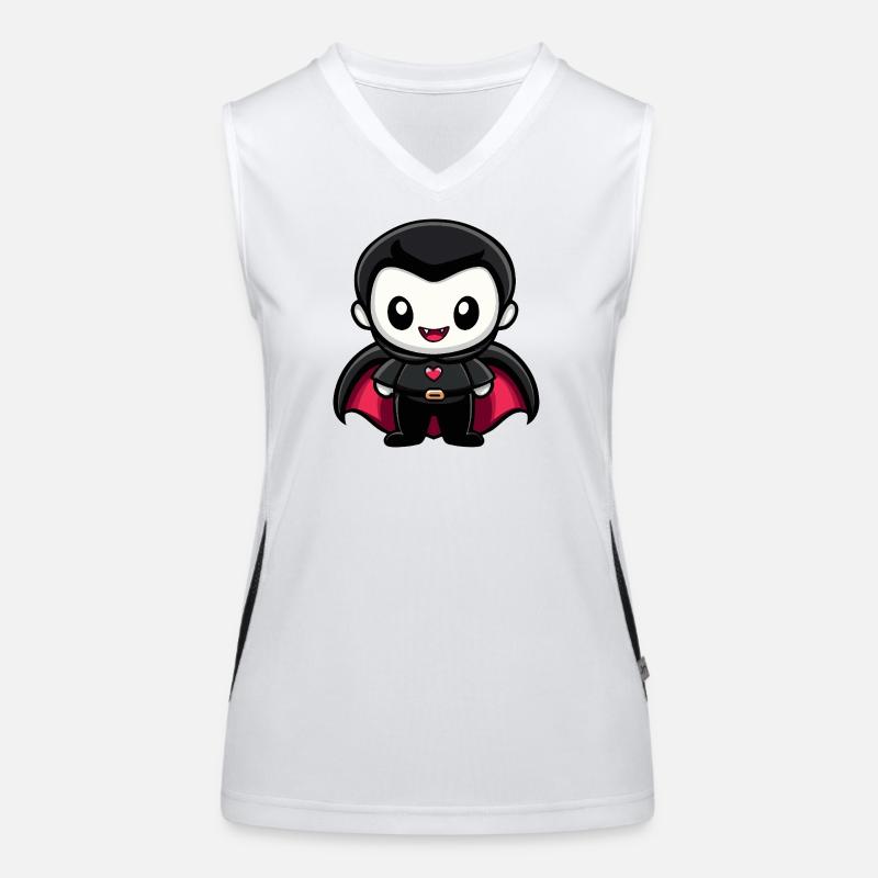 Vampir Halloween Niedlich Comic Funktionelles Kontrast-Tank Top für Frauen