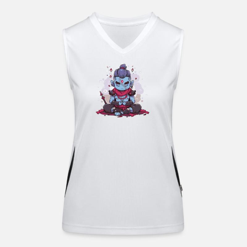 Blue Oni in Mystical Meditation Women's Functional Contrast Tank Top