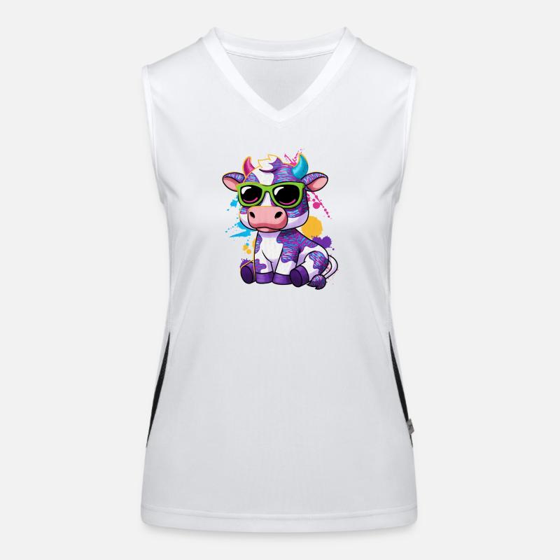 Kuhbauer Milchbauer Bauer Bauernhof Motiv Funktionelles Kontrast-Tank Top für Frauen
