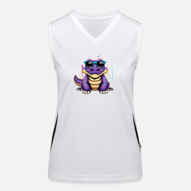 Crocodile Caiman Alligator Lizards Reptile Crocodile Women's Functional Contrast Tank Top