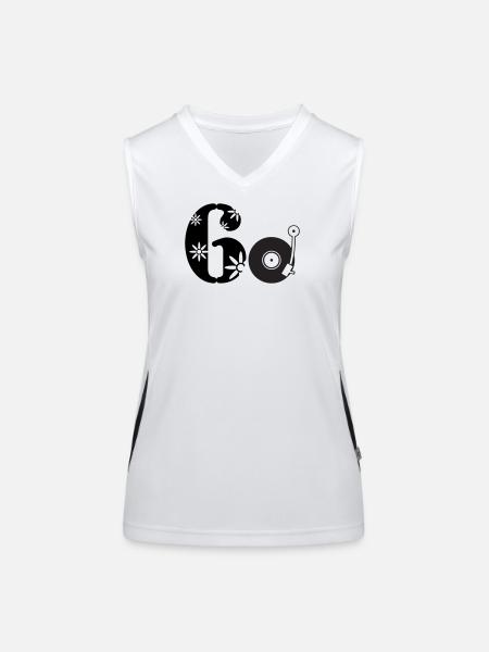 60s Sixtieth Sixties 60. - Women's Functional Contrast Tank Top - white/black - Front