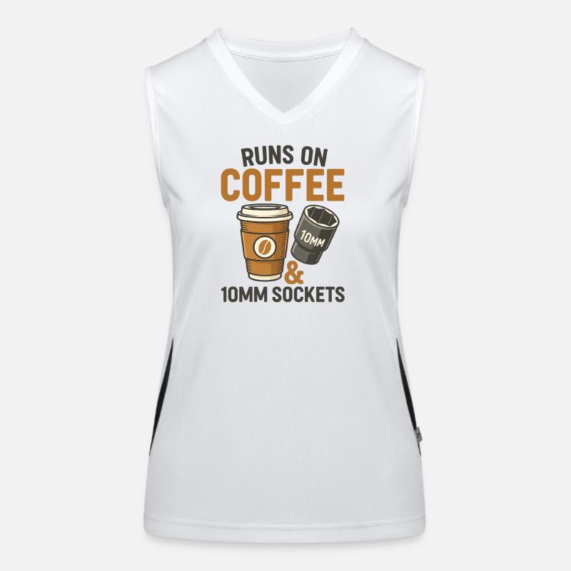 Runs on Coffee and 10mm Socket Women's Functional Contrast Tank Top