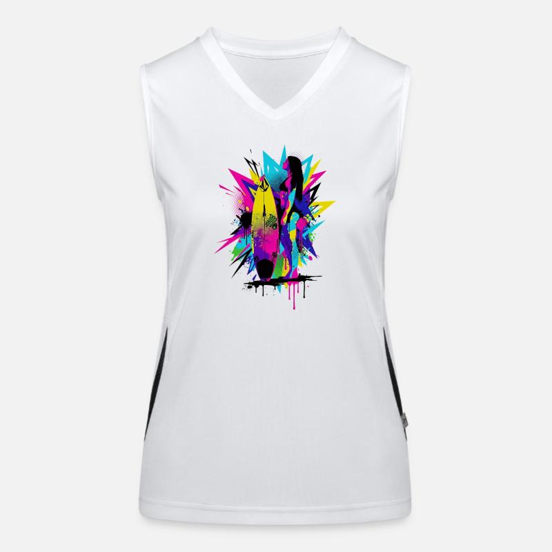 Neon_Surf_Explosion Débardeur respirant contrasté Femme