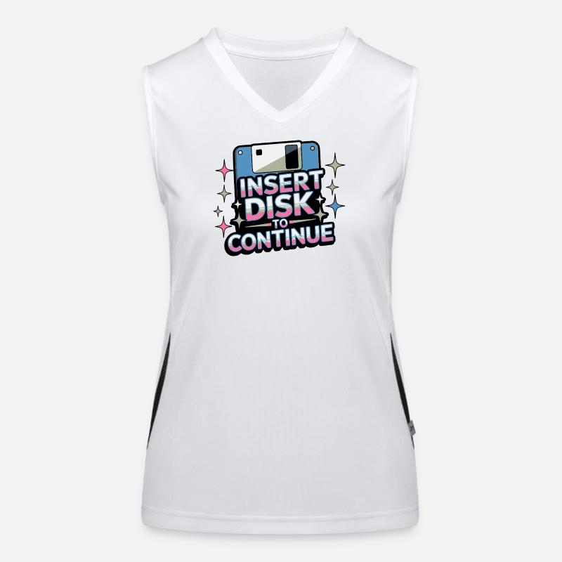 Y2K Retro – Insert Disk to Continue Funktionelles Kontrast-Tank Top für Frauen