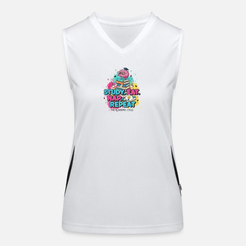Study Eat Nap Repeat - Student Academic Cycle Women's Functional Contrast Tank Top