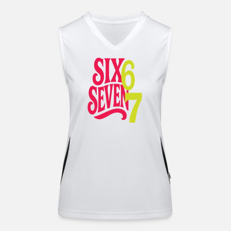 SIX SEVEN - 6 7 Design typographique rétro pop Débardeur respirant contrasté Femme