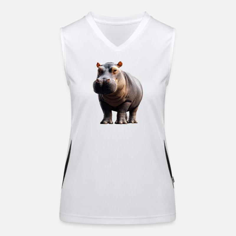 Nilpferd Flusspferd Mama Hippopotamus Cooles Hippo Funktionelles Kontrast-Tank Top für Frauen