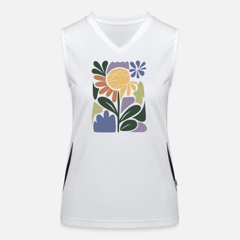 Bunte Blütenkomposition Funktionelles Kontrast-Tank Top für Frauen