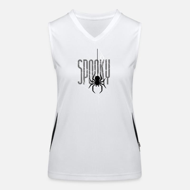 Spooky Halloween Spider Web Women's Functional Contrast Tank Top
