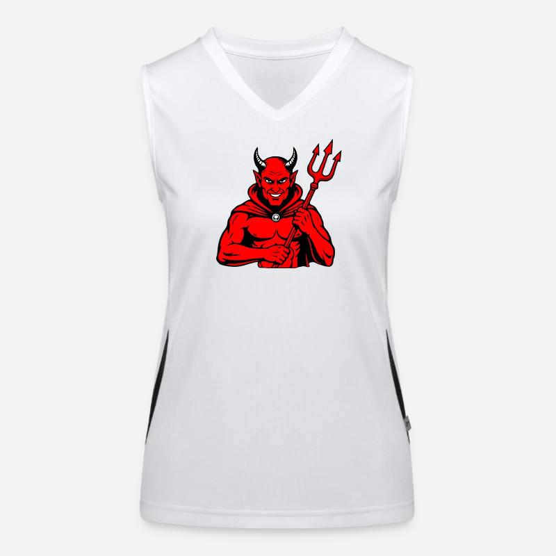 Devil Trident Satan Hell Evil Horns Horror Women's Functional Contrast Tank Top