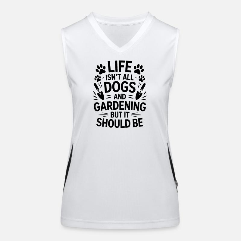 Garten Spruch Hunde Lustiges Gartenarbeit Geschenk Funktionelles Kontrast-Tank Top für Frauen