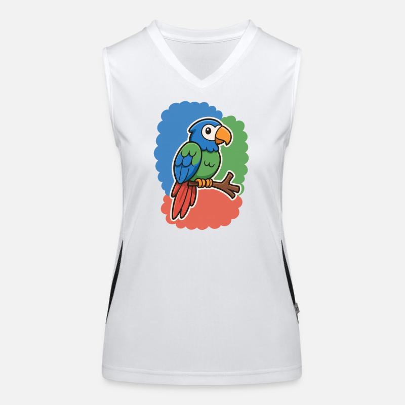 oiseau mignon, petit perroquet Débardeur respirant contrasté Femme
