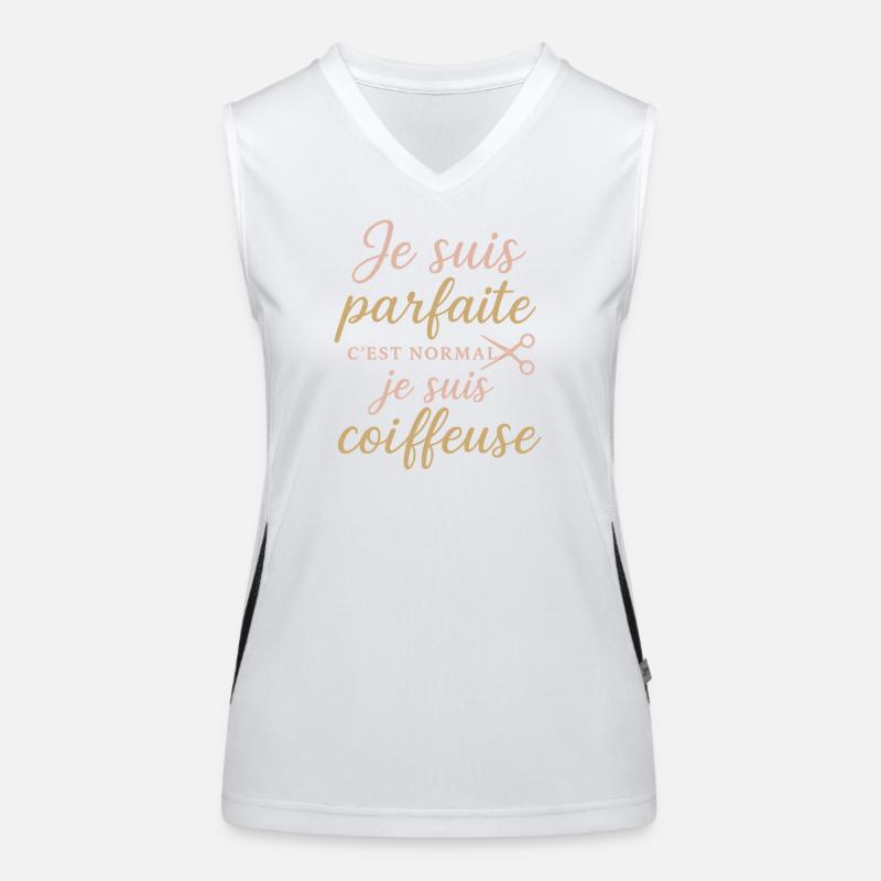 Ich bin perfekt, stolzer Friseur Funktionelles Kontrast-Tank Top für Frauen