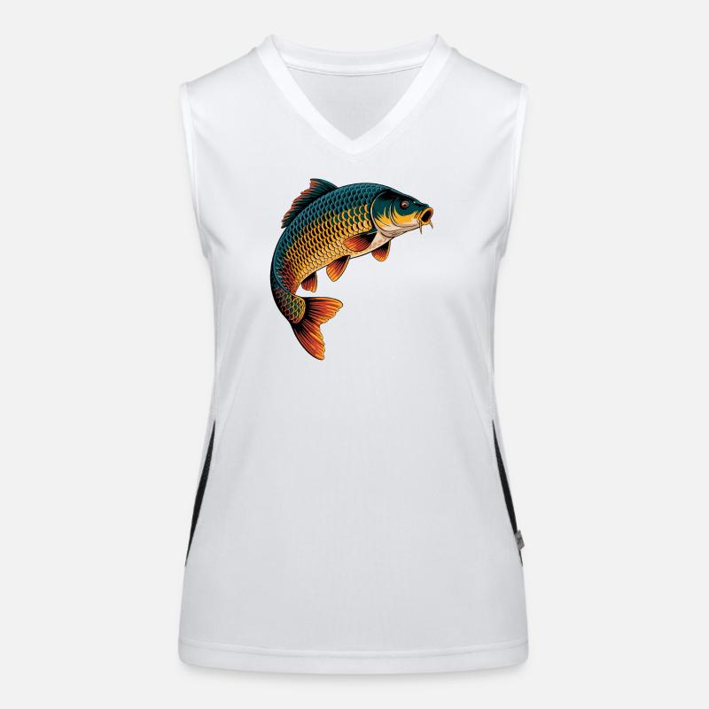 Springender Karpfen  Funktionelles Kontrast-Tank Top für Frauen
