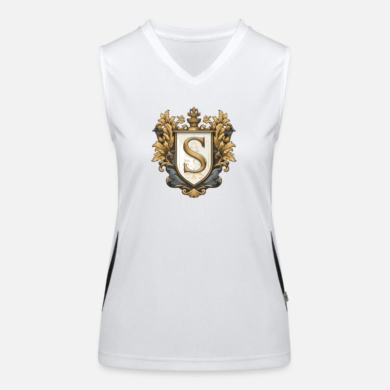 S Buchstabe Name Krone Funktionelles Kontrast-Tank Top für Frauen
