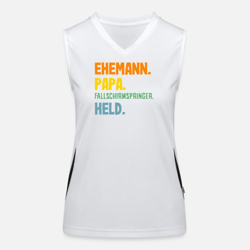 Funny skydiver adrenaline junkie dad Women's Functional Contrast Tank Top