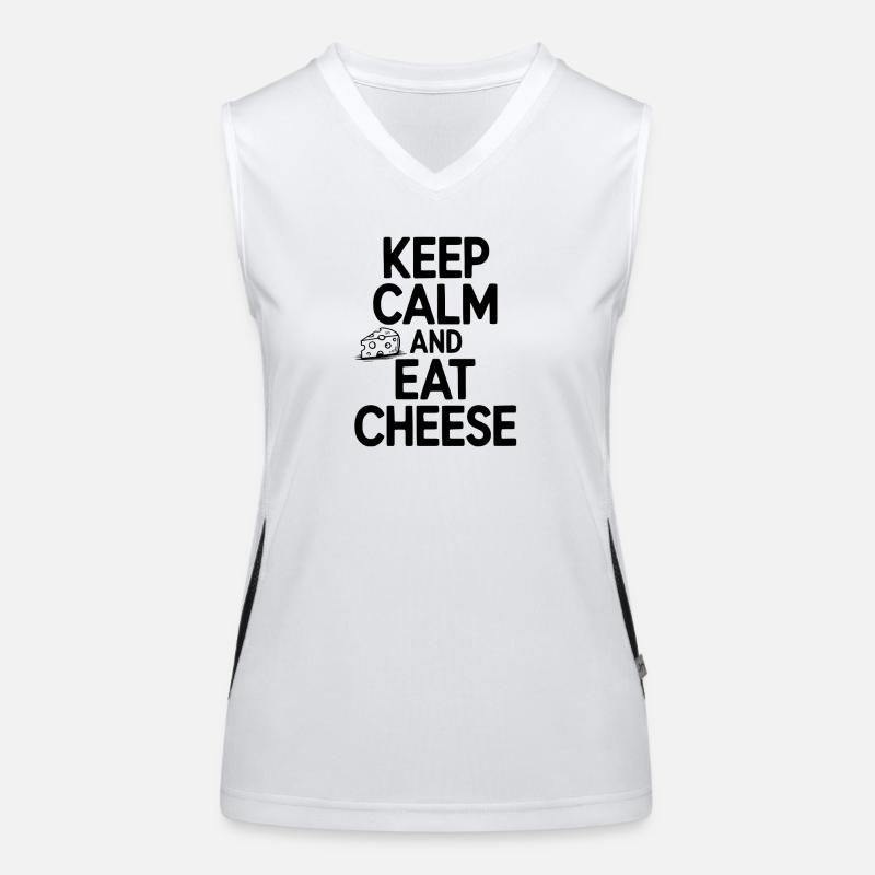 Keep Calm and Eat Cheese Women's Functional Contrast Tank Top